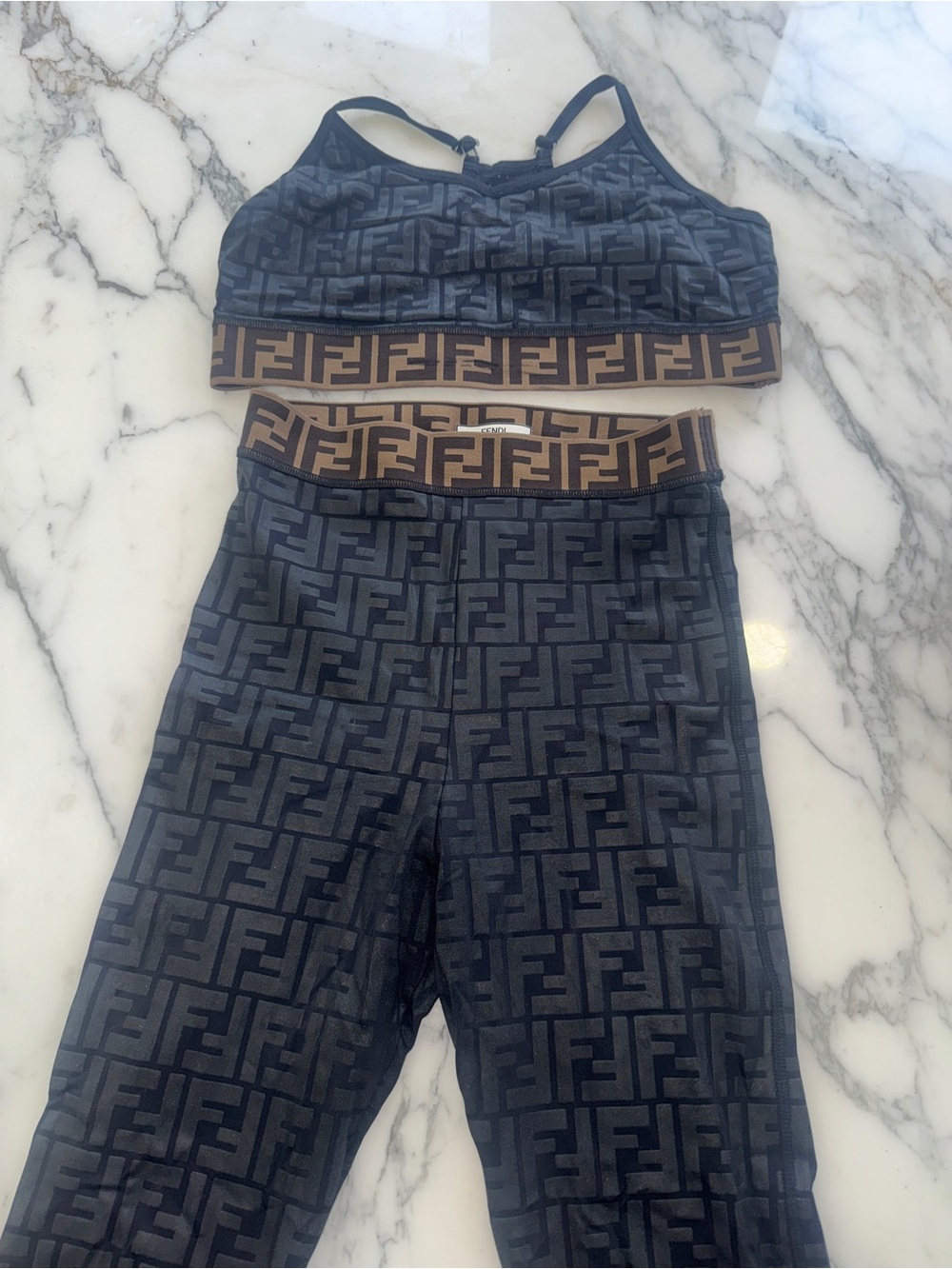 Fendi Brown & Black FF Logo Active Set